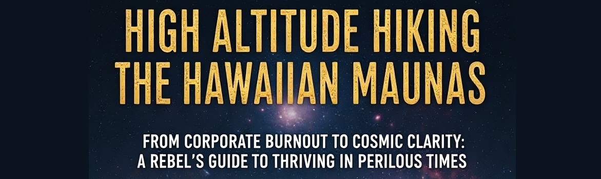 High altitude hiking the Hawaiian Maunas book cover with starry night sky